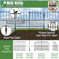 Yardworks 30 X 36 Teton Steel Fence Panel -Yardworks Sales Shop 1711236 P ALT1