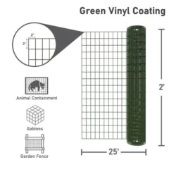 Yardworks 2' X 25' Green Vinyl-Coated Wire Fence -Yardworks Sales Shop 17127001