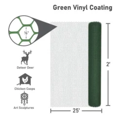Yardworks 1/2" 2' X 25' Green Plastic Coated Poultry Netting -Yardworks Sales Shop 17130081