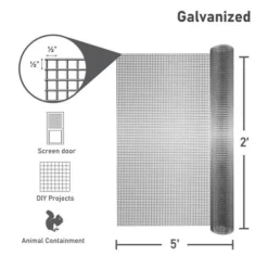 Yardworks 1/2" X 2' X 5' Galvanized Hardware Cloth -Yardworks Sales Shop 17131511copy