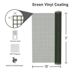 Yardworks 1/2" X 2' X 8' Green Vinyl-Coated Hardware Cloth -Yardworks Sales Shop 17131761