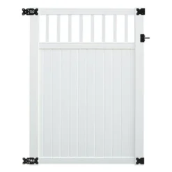 Yardworks® Belmont 6 X 42 White Spindle Top Vinyl Gate
