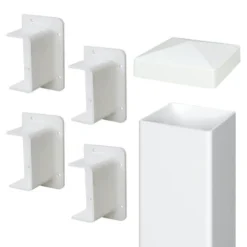 Yardworks® 4 X 4 X 96 White Post Kit For Dog Ear Panel Only