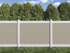 Yardworks® Richmond 6 X 8 Two-Toned Tan Privacy Vinyl Fence Panel -Yardworks Sales Shop 1728656 6x8TANRICHMONDPANEL
