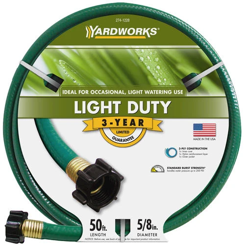 Yardworks® 5/8" X 50' Light-Duty Vinyl Garden Hose 1 Yardworks® 5/8" X 50' Light-Duty Vinyl Garden Hose