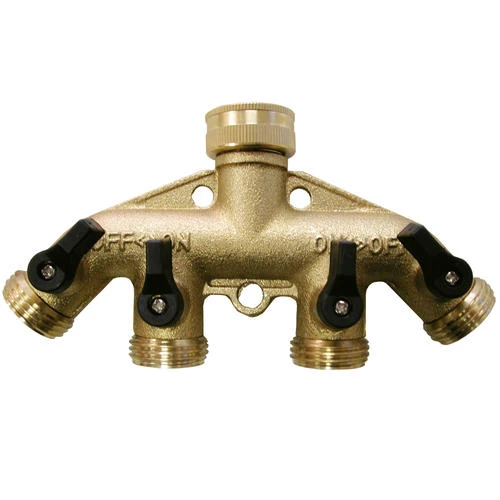 Yardworks® Brass 4-Way Manifold 1 Yardworks® Brass 4-Way Manifold