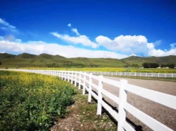 Yardworks® 2" X 6" - 8' White Vinyl Notched Ranch Rail -Yardworks Sales Shop 3 Rail Vinyl Fence Scene