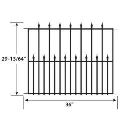 Yardworks 30 X 36 Teton Steel Fence Panel -Yardworks Sales Shop 854304S 1711236silhouetteB V2