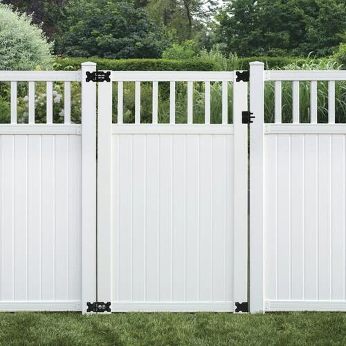 Yardworks® Belmont 6 X 42 White Spindle Top Vinyl Gate 2 Yardworks® Belmont 6 X 42 White Spindle Top Vinyl Gate - Image 2