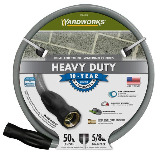Yardworks® 5/8" X 50' Heavy-Duty Vinyl Garden Hose 1 Yardworks® 5/8" X 50' Heavy-Duty Vinyl Garden Hose